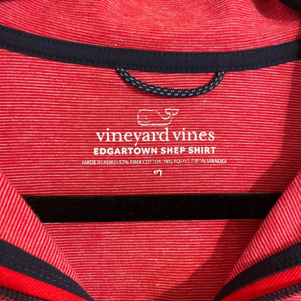 Vineyard Vines Edgartown Shep Shirt Mens Small Red Striped Quarter Zip Preppy - Picture 3 of 8